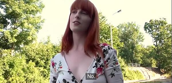 Redhead Beauty Pounded by Huge Cock Outdoor